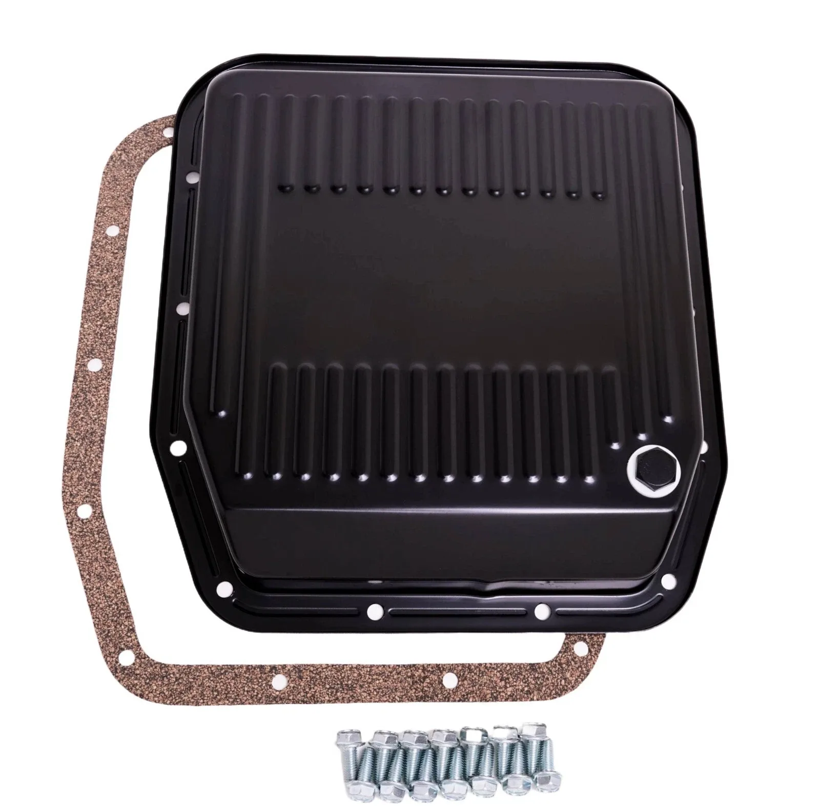Ford AOD Transmission Oil Pan W/ Gasket & Bolts Foxbody Mustang F150 Steel Black