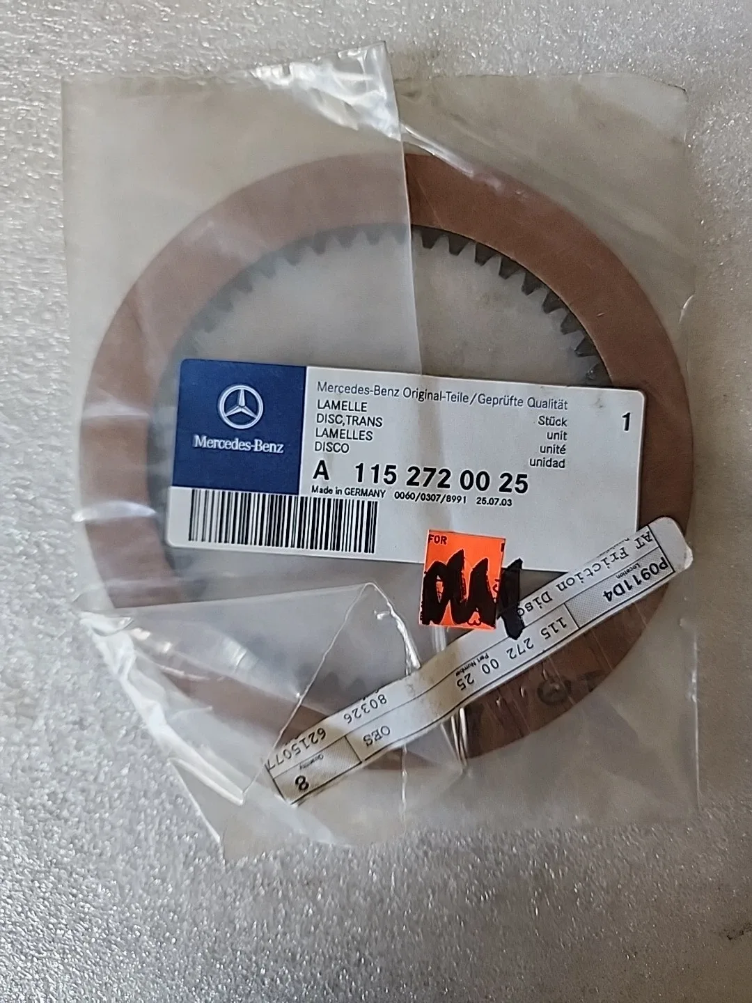 Mercedes-Benz MB 280 Automatic Transmission Clutch Plate 115-272-00-25 image 2
