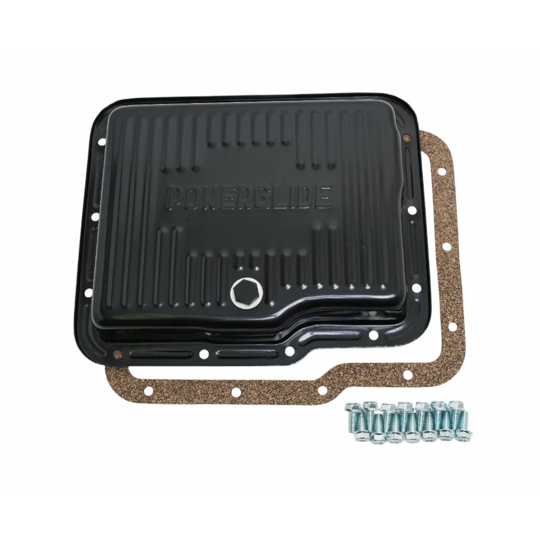 Powerglide Transmission Pan w/ Gasket & Bolts Chevy Stock Capacity Black
