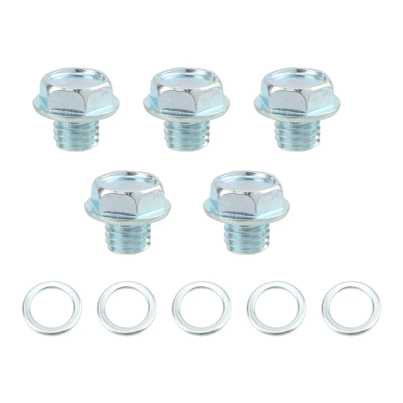5 Sets Automatic Transmission Oil Pan Straight Screw Plug With Gasket For Toyota image 2