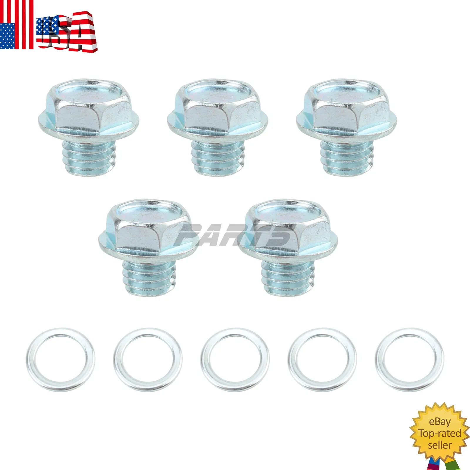 5 Sets Automatic Transmission Oil Pan Straight Screw Plug With Gasket For Toyota