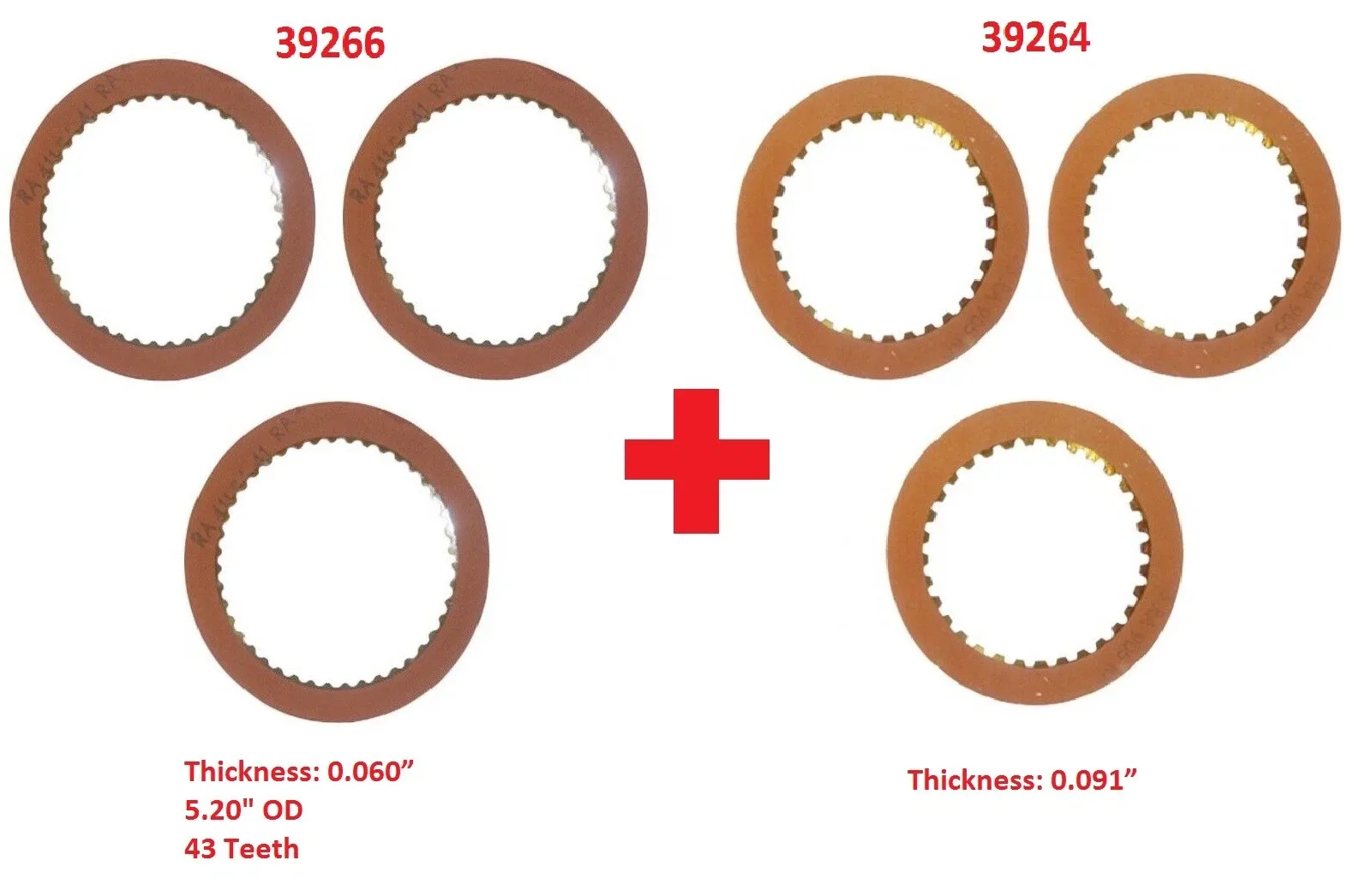 Tri Component Friction Clutch Plate Kit 39266KA (003-323-241B)