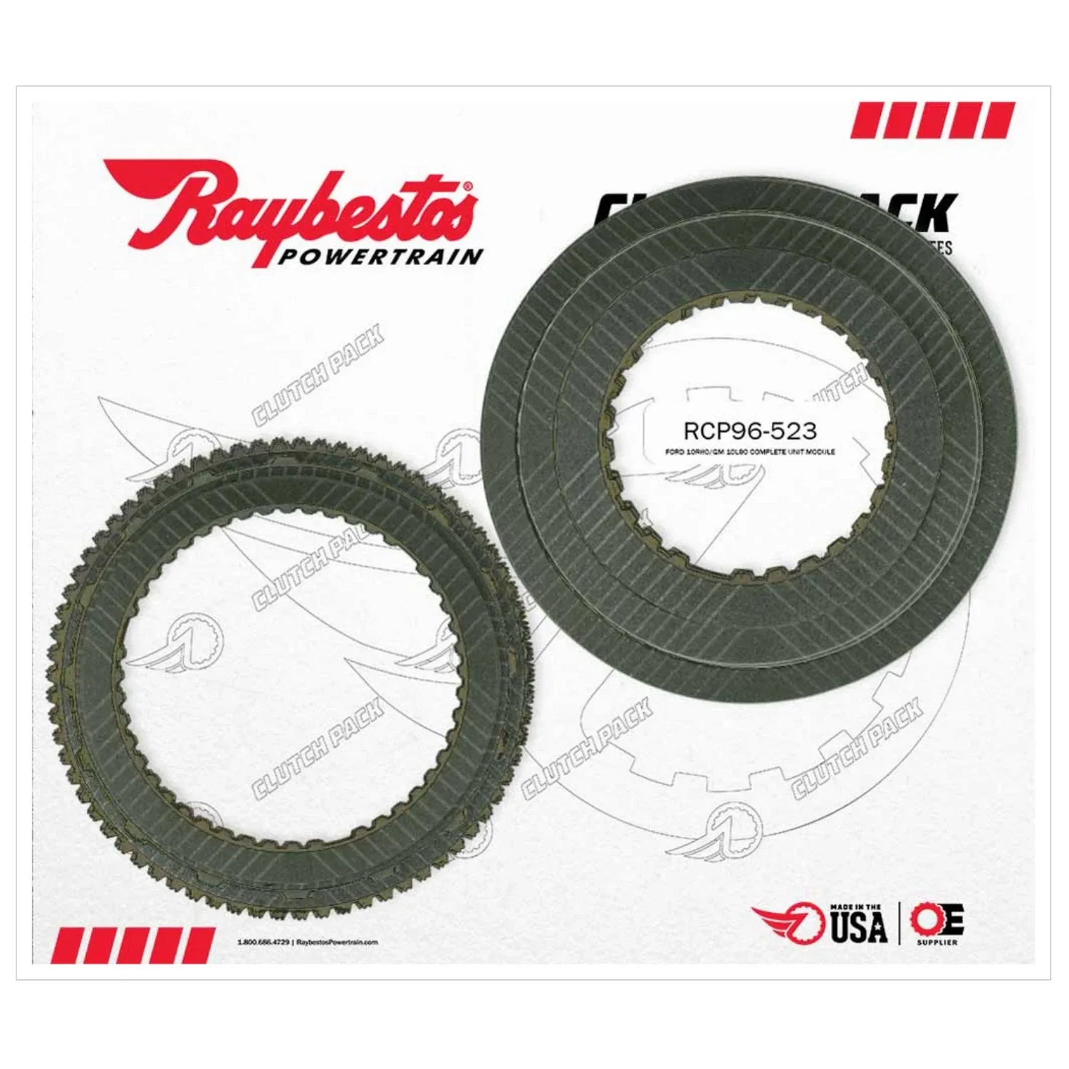 Raybestos RCP96-523 Hi-Energy Friction Clutches for 10L80 Transmission