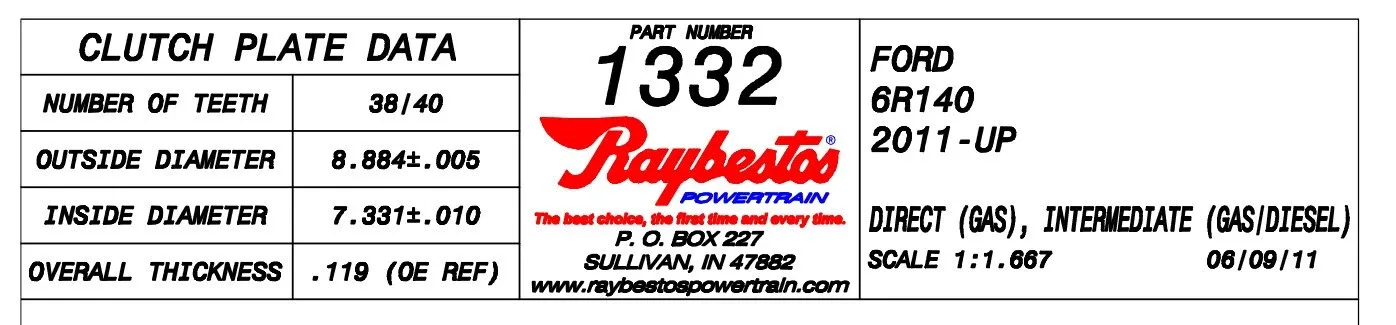 Raybestos 6R140 Intermediate Clutch Steel Plate 511332 (BC3Z-7B442-E) image 4