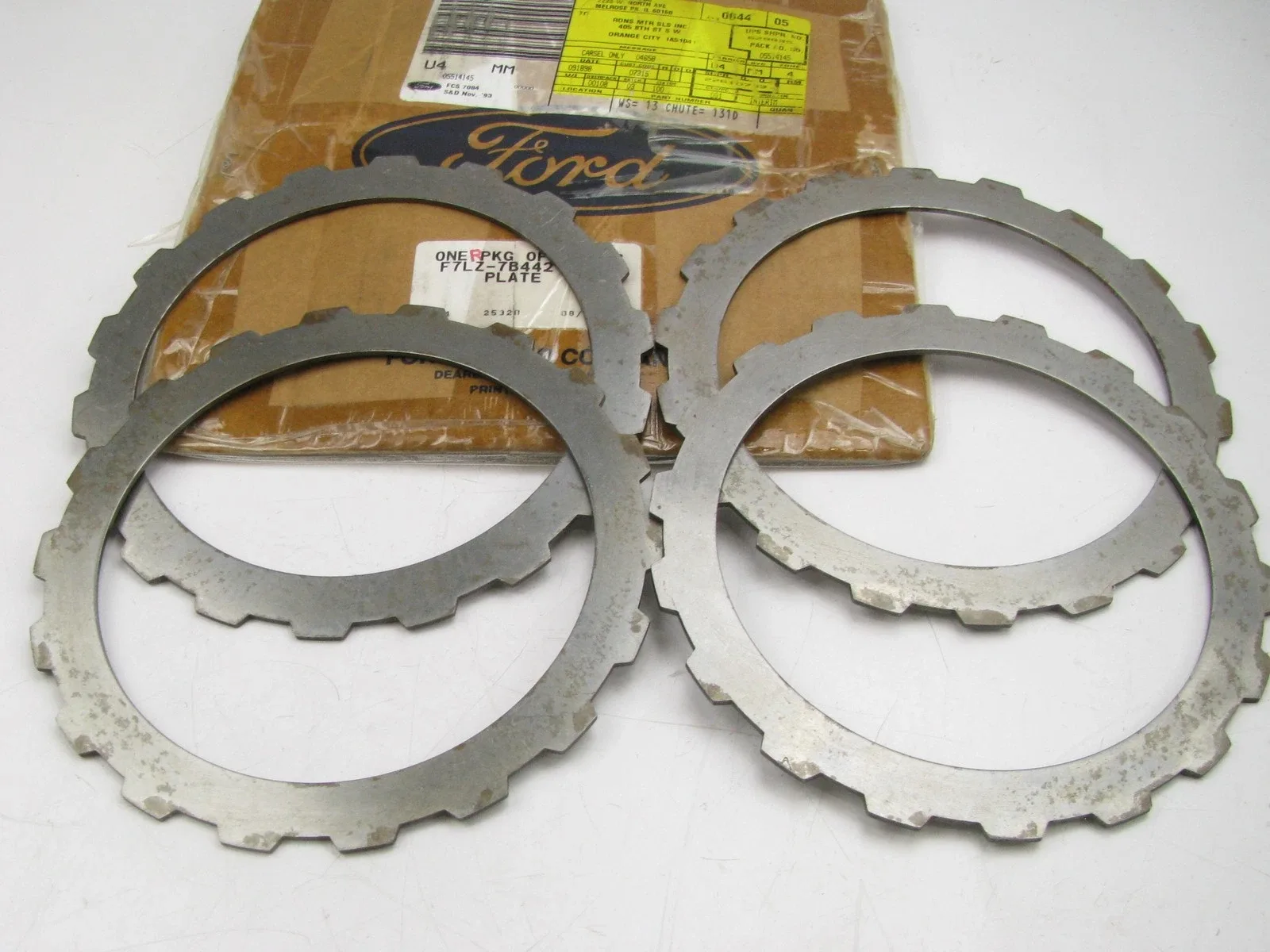 OEM Ford F7LZ-7B442-DA-4 Automatic Transmission Intermediate Clutch Plate (4 pcs)