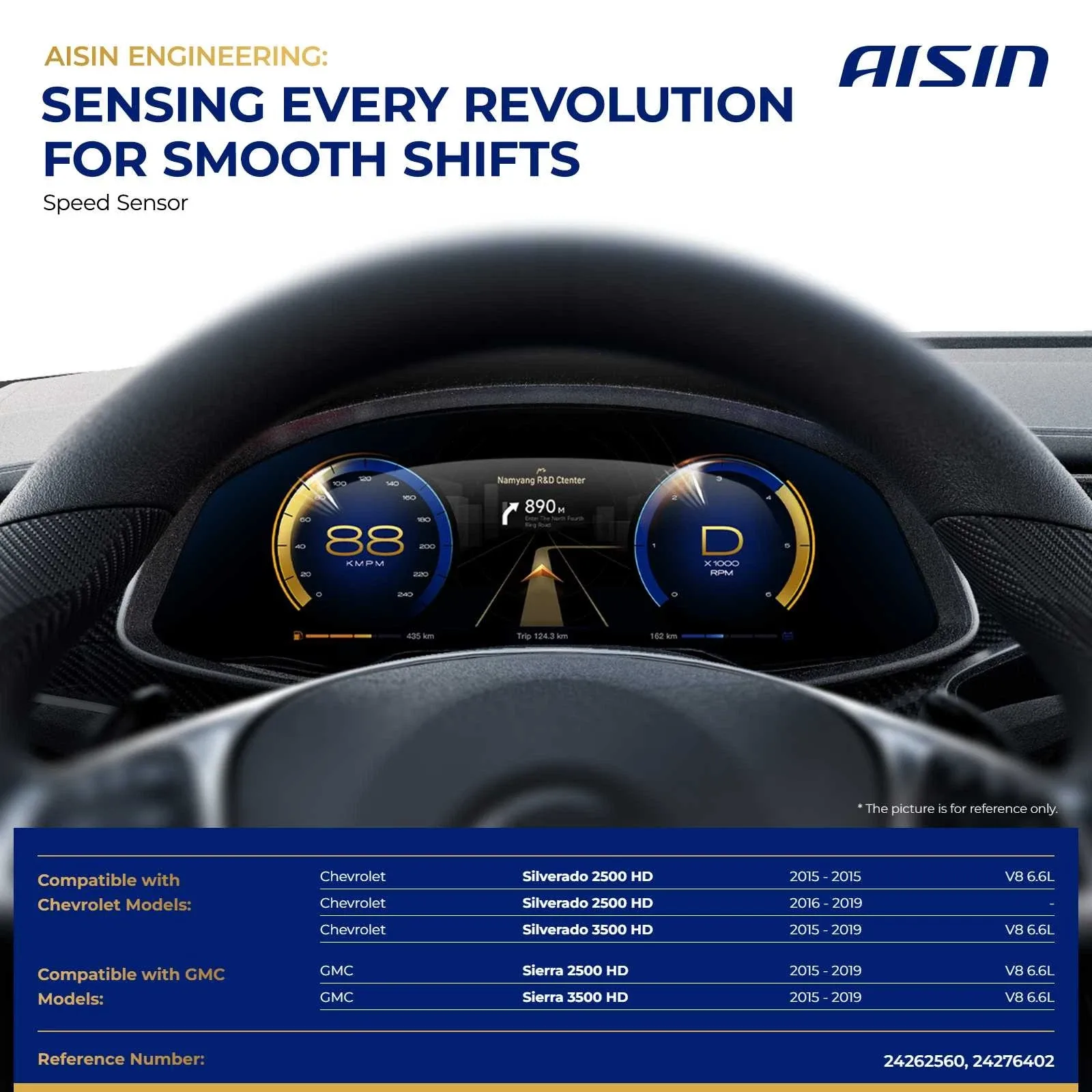 2015-2019 Aisin Input Speed Sensor ASWGM-00168 for Silverado/Sierra 2500/3500 HD image 2