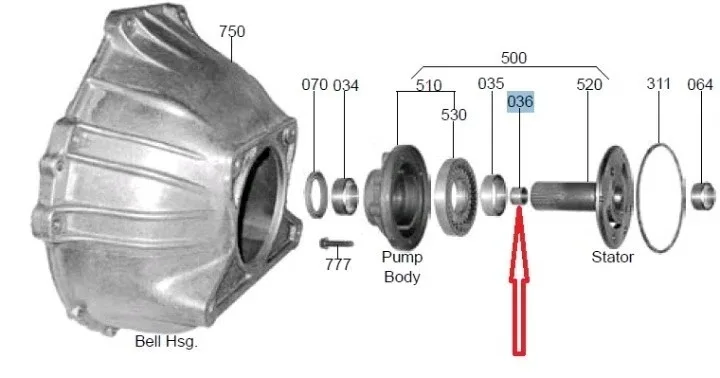 RPM MERIT 6017B Ford FMX Input Shaft / Pump Stator Support Shaft image 2