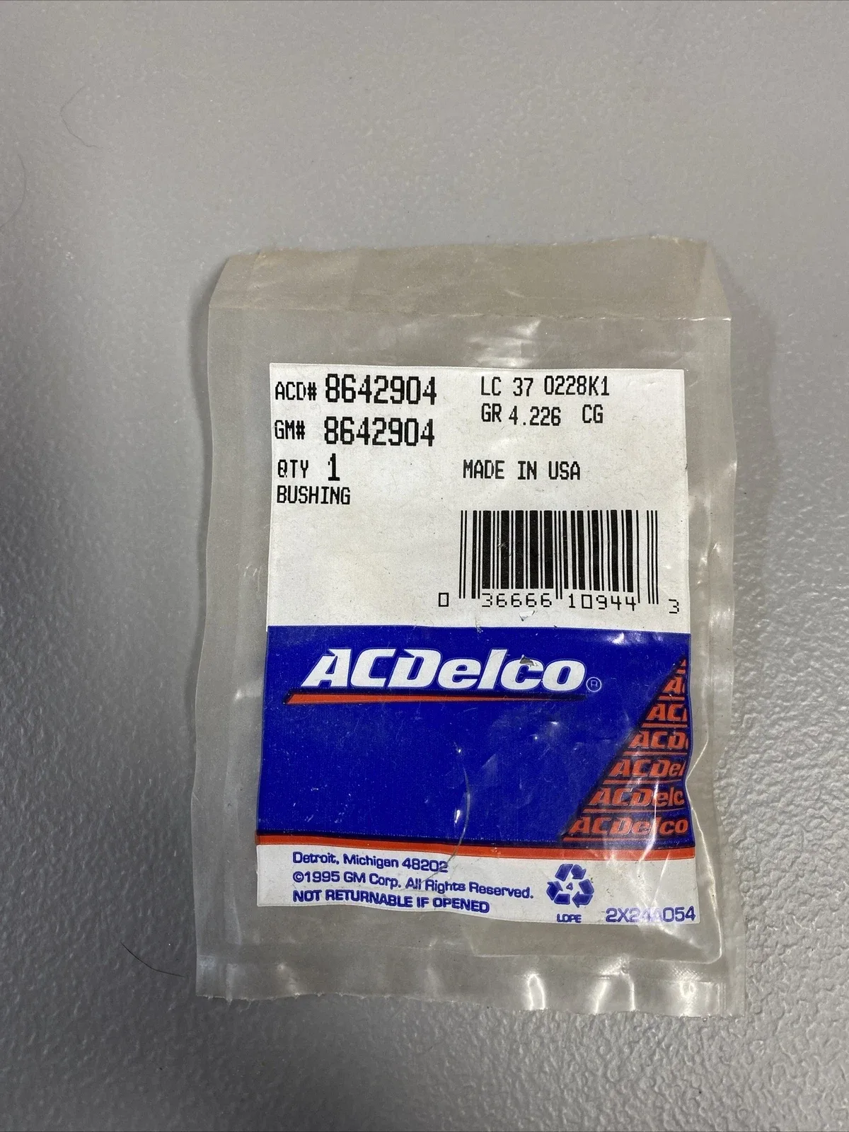 ACDelco 8642904 Input Shaft Rear Bushing - New