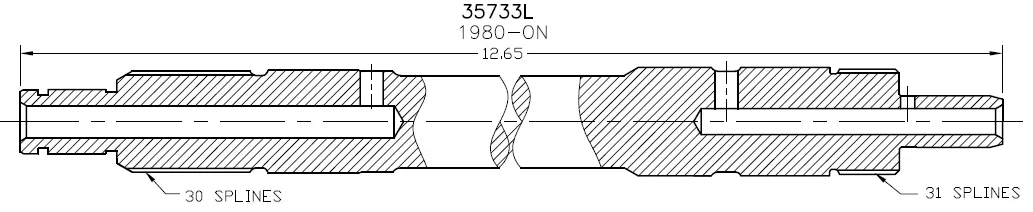 1980-Up TH350C Lockup Input Shaft 35733L (14024301) image 2