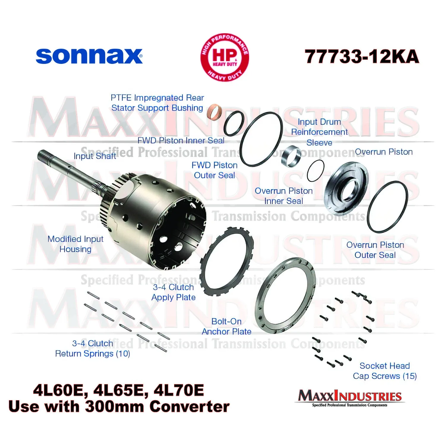 4L60E Smart-Tech Input Housing Kit with Heavy Duty Input Shaft - Sonnax 77733-12KA image 3