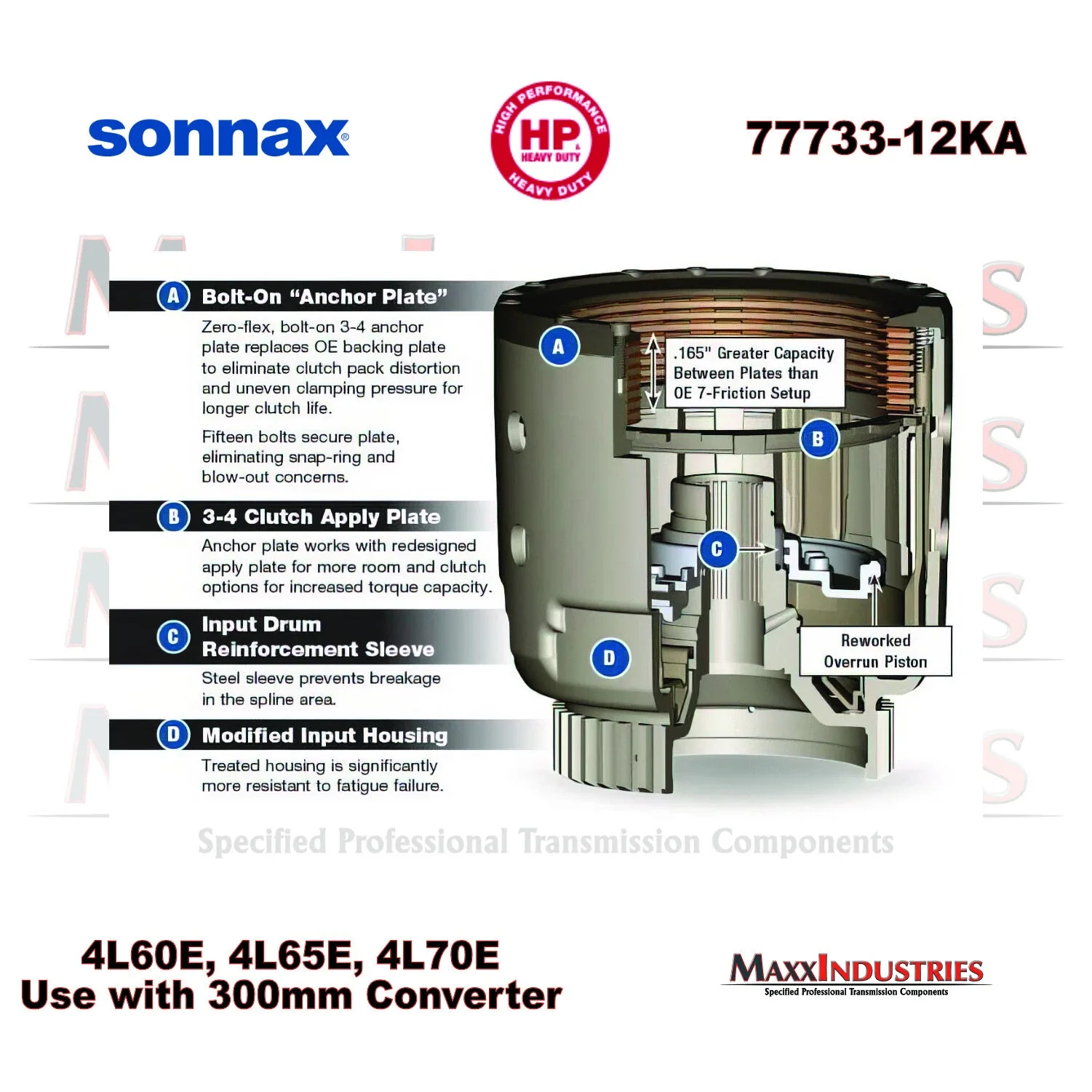 4L60E Smart-Tech Input Housing Kit with Heavy Duty Input Shaft - Sonnax 77733-12KA image 4