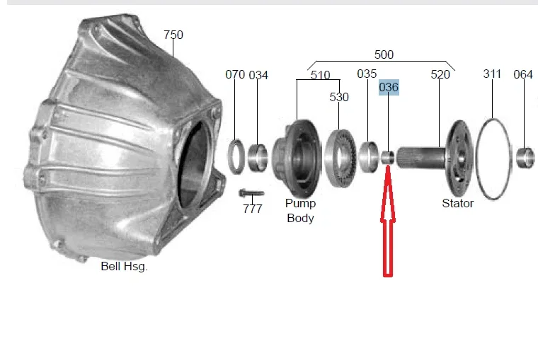 Bushing, Stator Support, Undersize, FMX (With 17 Spline Input-Shaft) B1AZ-7B261A