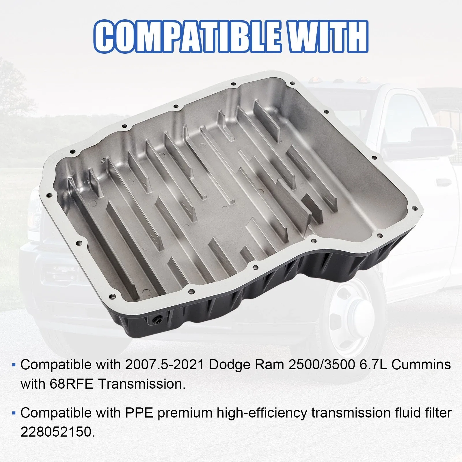 2007-2025 Ram 2500/3500/4500 68RFE Aluminum Transmission Pan - 228052110 image 3