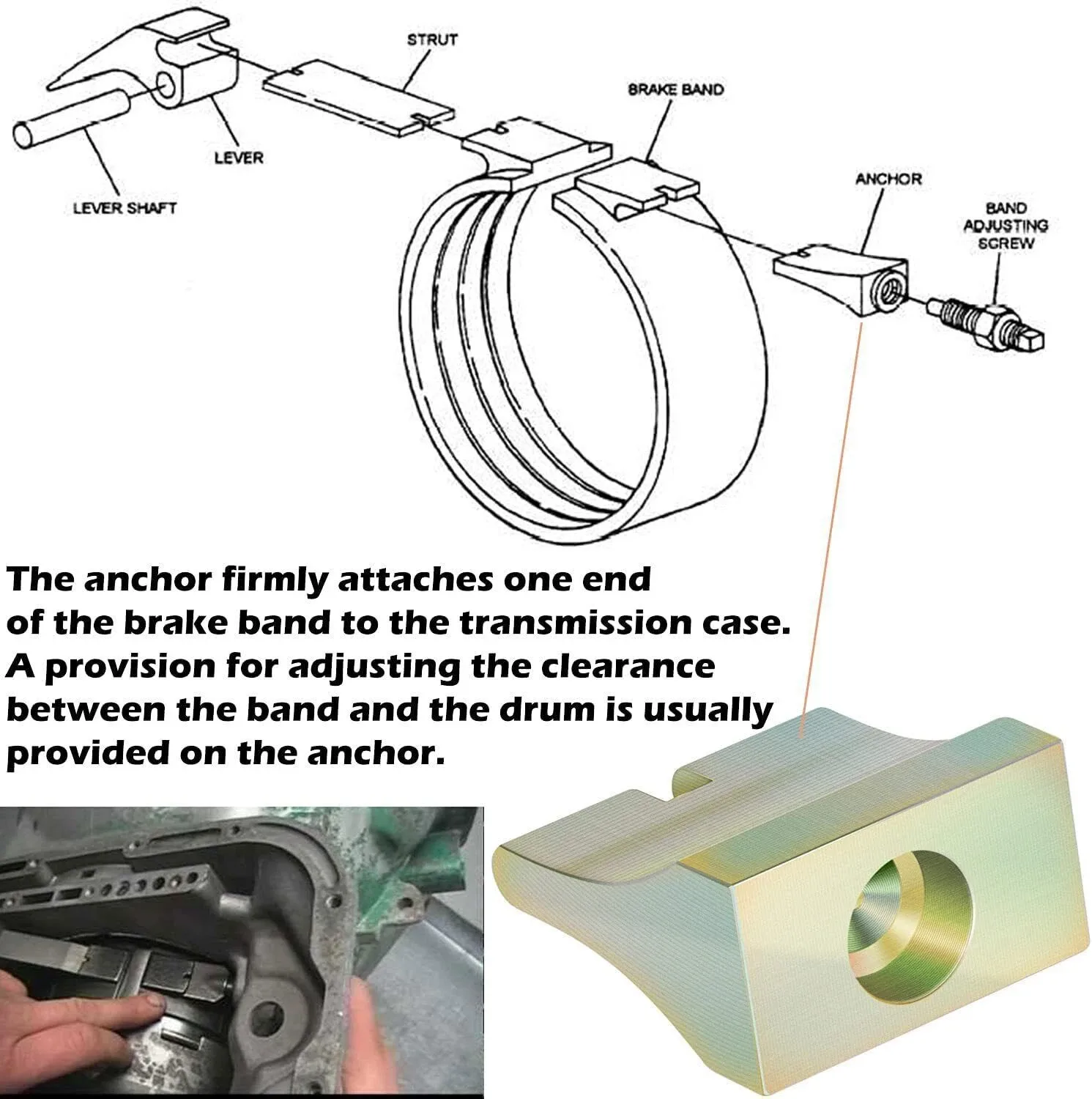 Billet Band Anchor PW518AC for 48RE/46RE/47RE/A518/618/727 Transmissions image 3