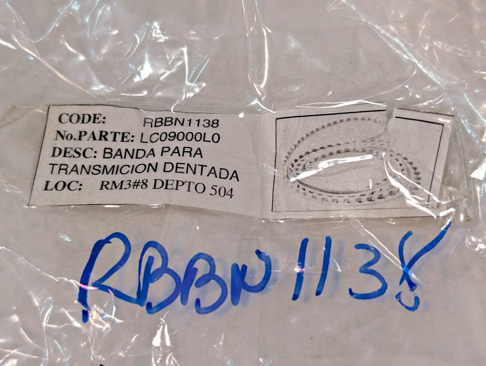 LC09000L0 Transmission Timing Belt (White) image 3