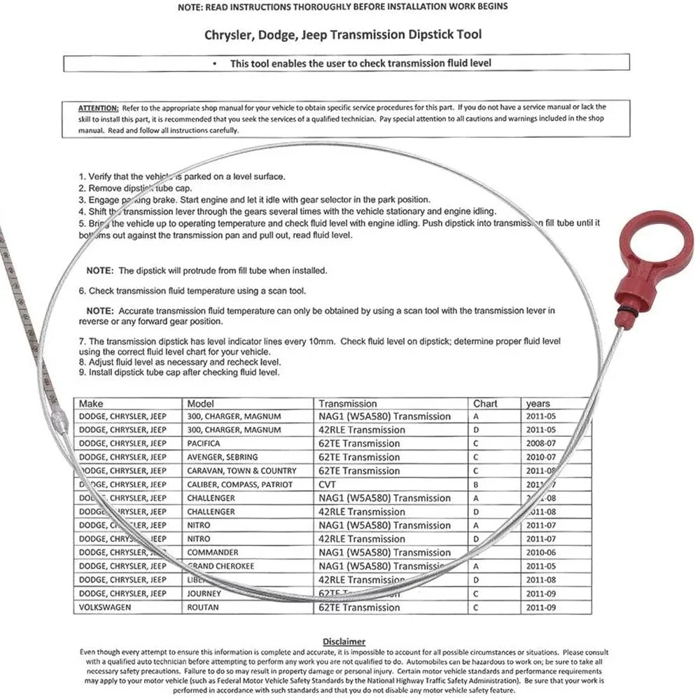 AUXITO Transmission Dipstick for Jeep / Dodge / Chrysler Vehicles image 3