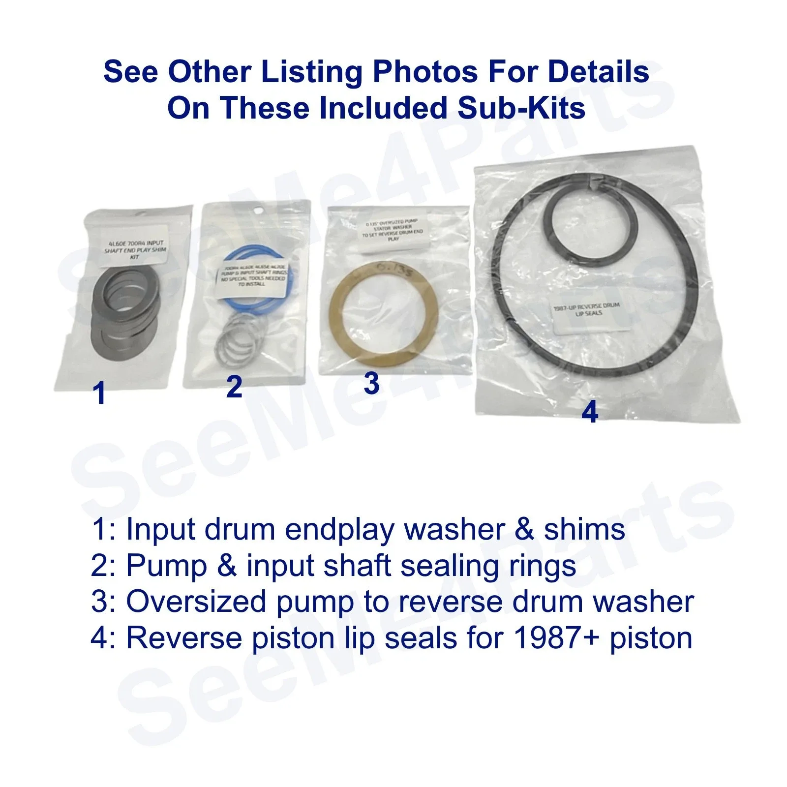 4L60E / 700R4 Reverse Drum Kit D74556B for Late-Model Pistons image 2