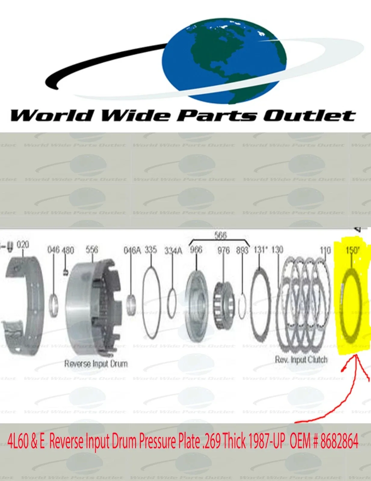 2-4 Band Drum Pressure Plate for 4L60/4L60E Transmissions — 8682865 image 2