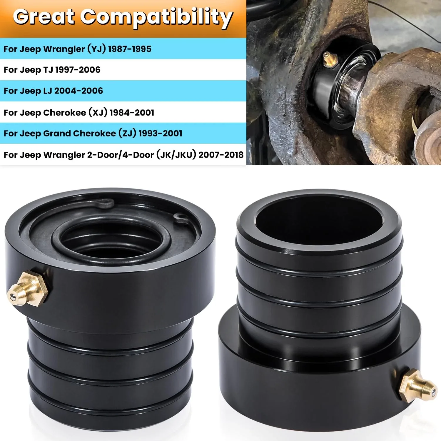 Front Axle Tube Inner Seal Pair with Installation Tool EC - MG21103+TOOL-BLACK image 2