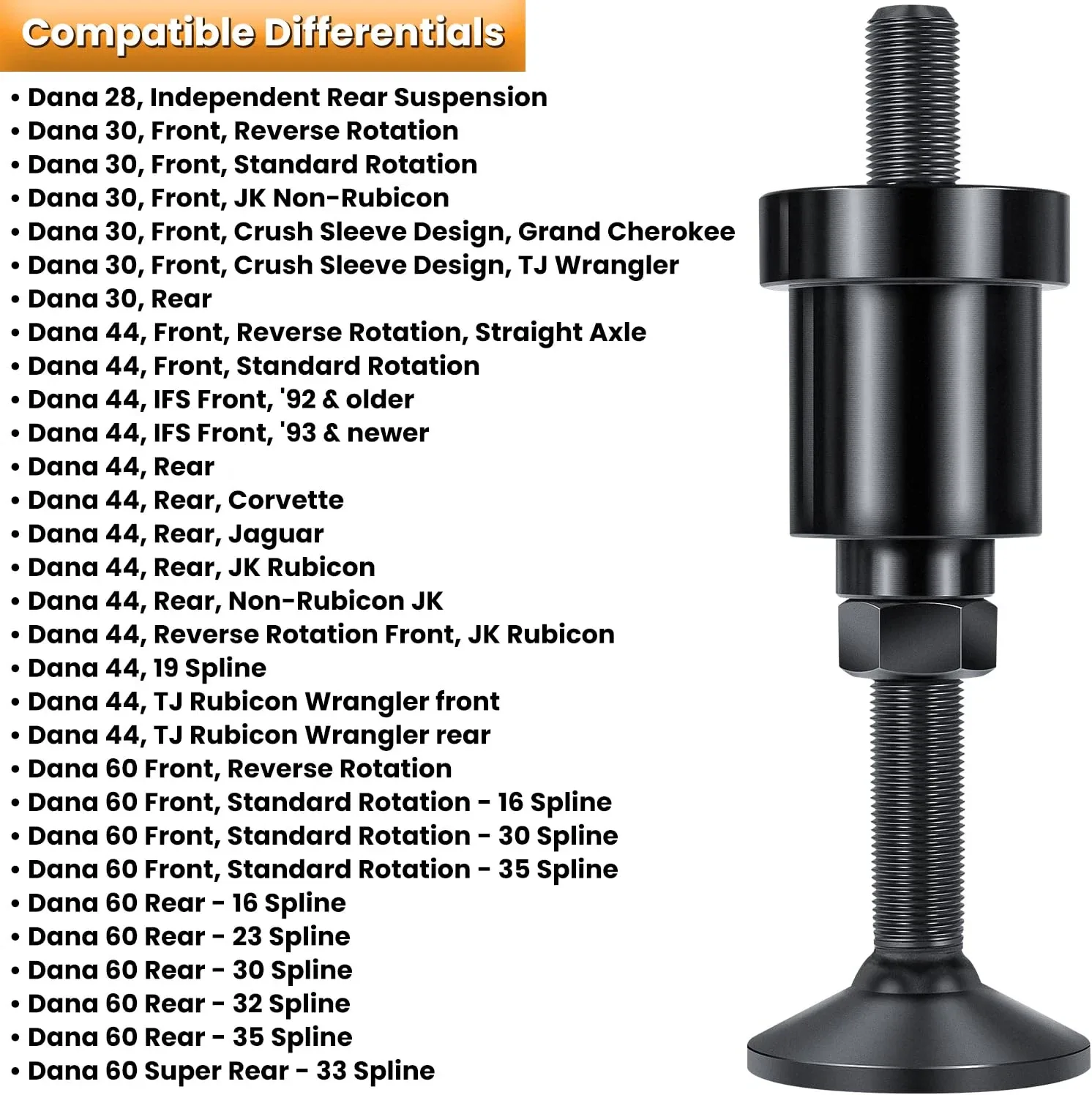 Front Axle Tube Inner Seal Pair with Installation Tool EC - MG21103+TOOL-BLACK image 3