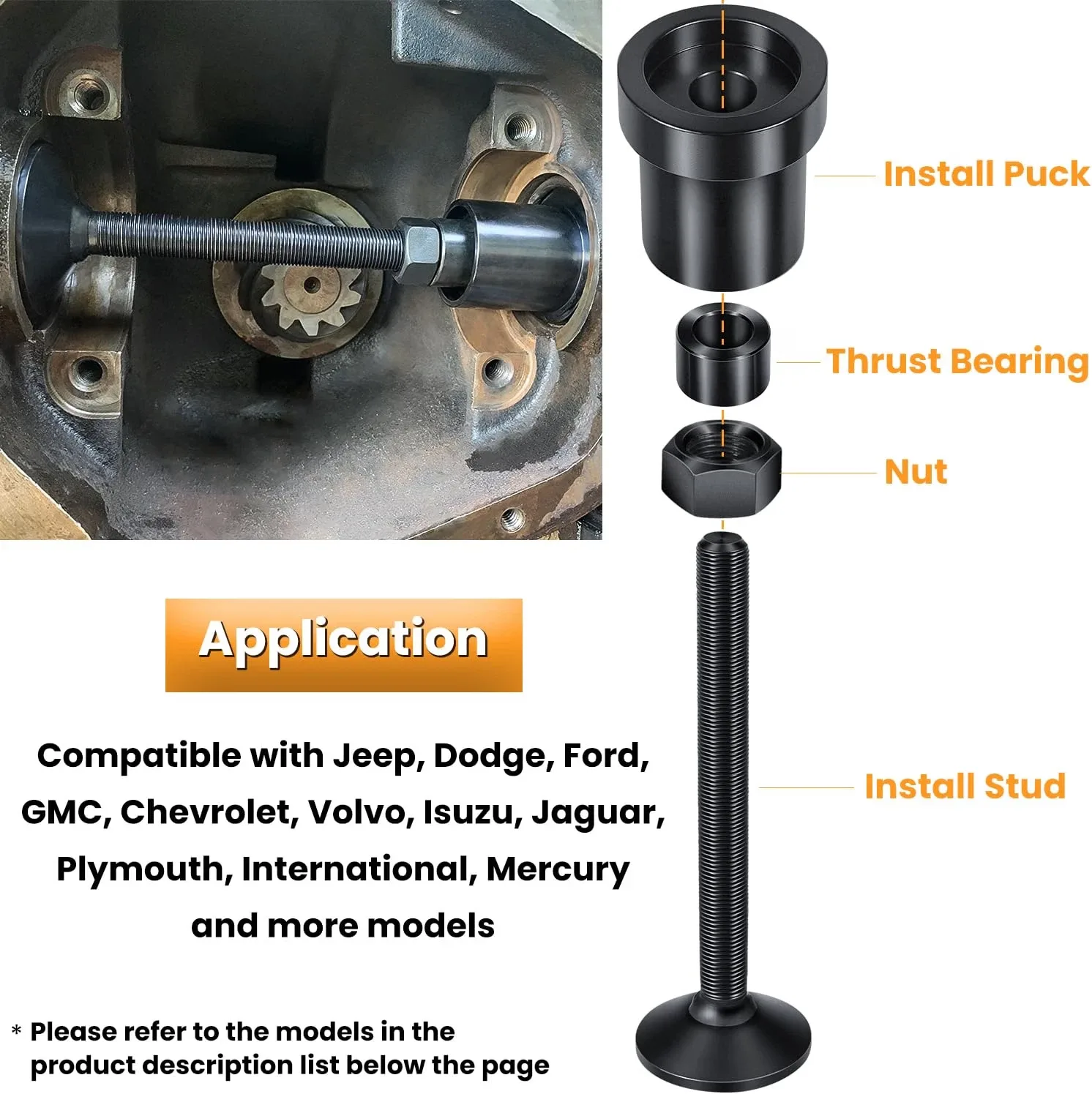 Front Axle Tube Inner Seal Pair with Installation Tool EC - MG21103+TOOL-BLACK image 4