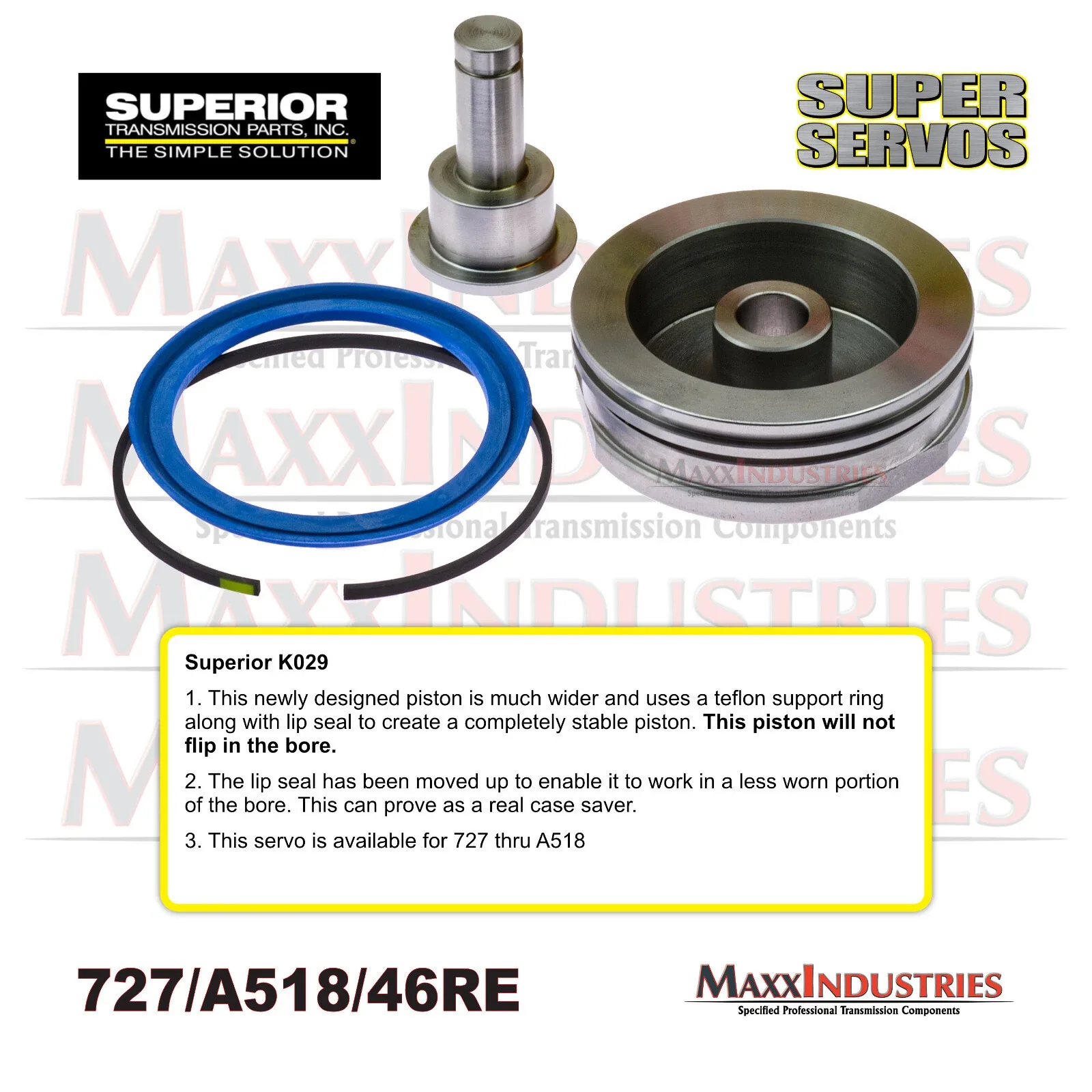 1967-ON Reverse Band Servo Piston K029 for TF8 / A727 / A518 / 46RE image 4