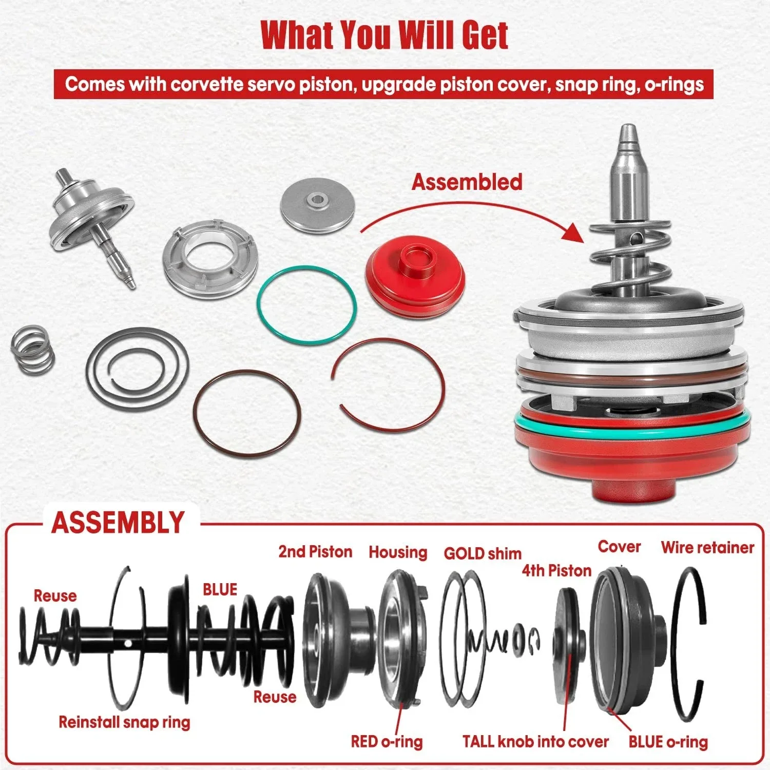 Servo Piston Assembly DC-700R4 for GM 700R4 / 4L60E / 4L65E / 4L70E image 4