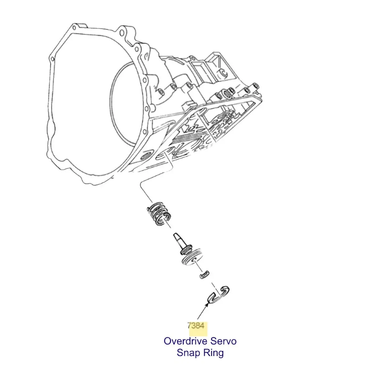 1992-up Ford AODE / 4R70W Overdrive Servo Snap Ring D76897 image 2