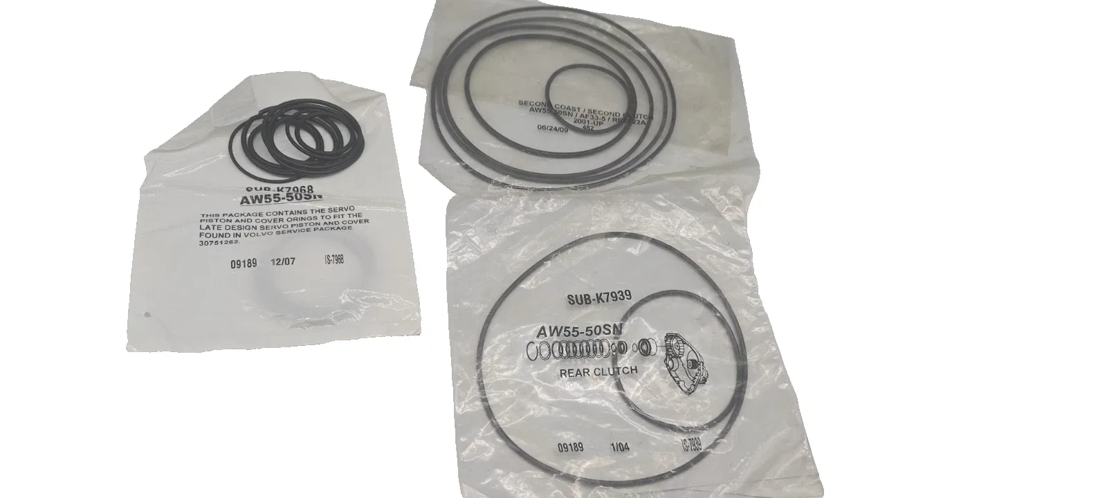 AW55-50SN Transmission Rear Clutch, Coast Clutch & Servo Lip Seals - TJS MPN: AW55-50SN Transmission Rear Clutch, Coast Clutch & Servo Lip seal