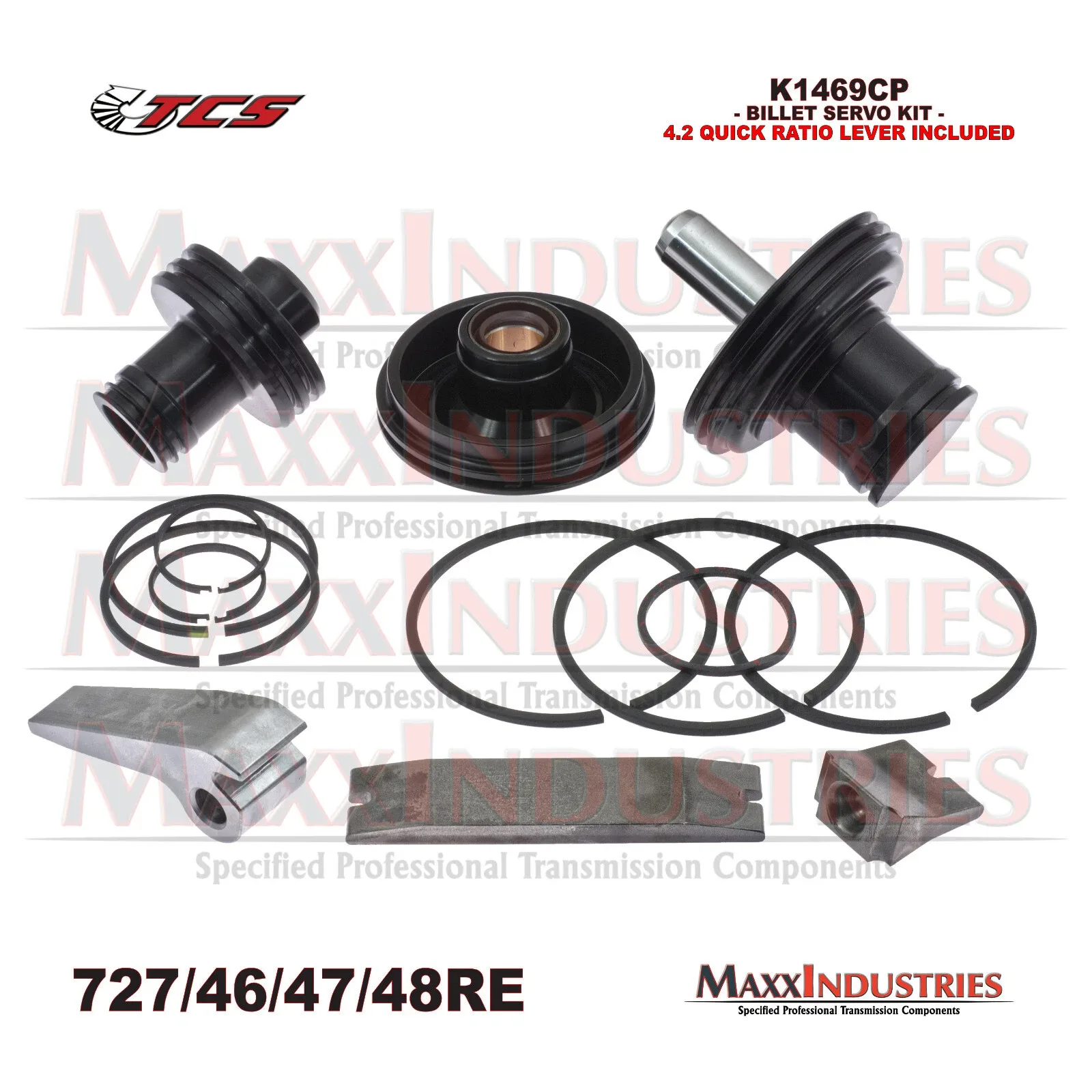 TCS Products A727/A618/47RE/48RE HD Billet Servo & Accumulator Piston 4.2 Ratio Upgrade Pack - K1469CP image 3