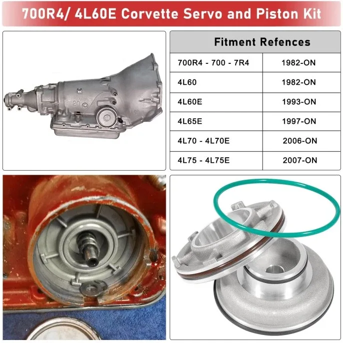 Camoo A74905BK Servo Piston Kit Upgrade for TH700R4 / 4L60E / 4L65E (Corvette) image 2