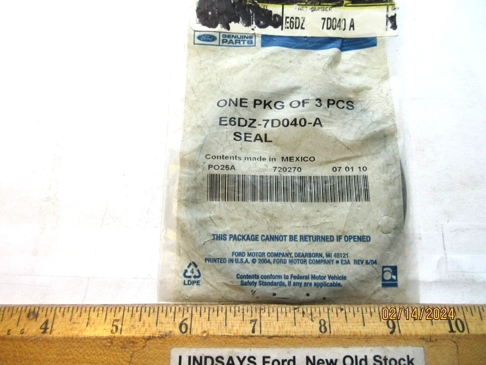 1986-2003 Ford Transmission Servo Cover Seal E6DZ-7D040-A (3 pcs) image 2
