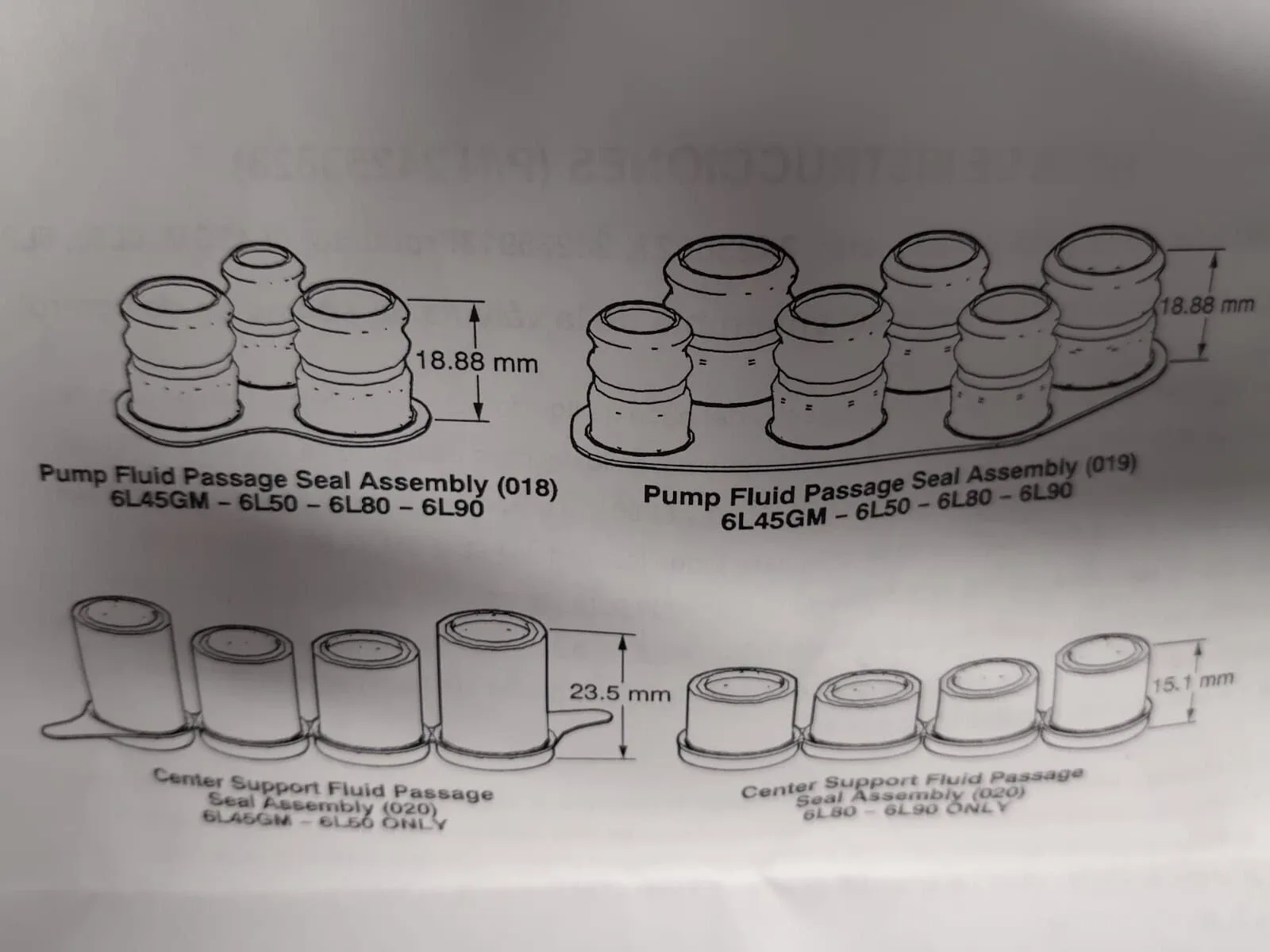 TJS Valve Body-to-Case Pump Pass-Through Seals for 6L45/6L80/6L90 - 33214, 24236572 image 2