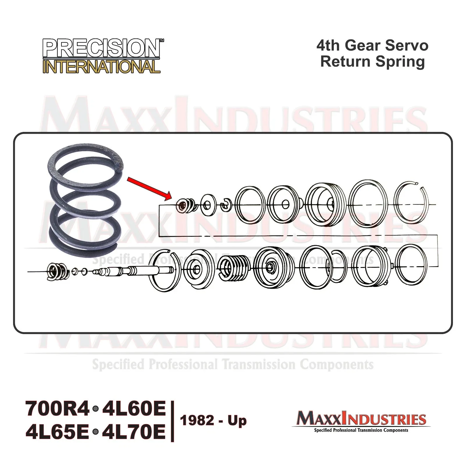 700R4 / 4L60E / 4L65E / 4L70 2-4 Band Servo Return Spring A74901B image 3