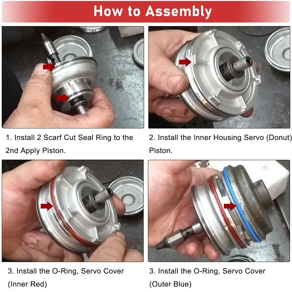 1982-On Corvette TH700-R4 / 4L60 / 4L60E / 4L65E Servo Piston Kit A74905BK (QP1910) image 2