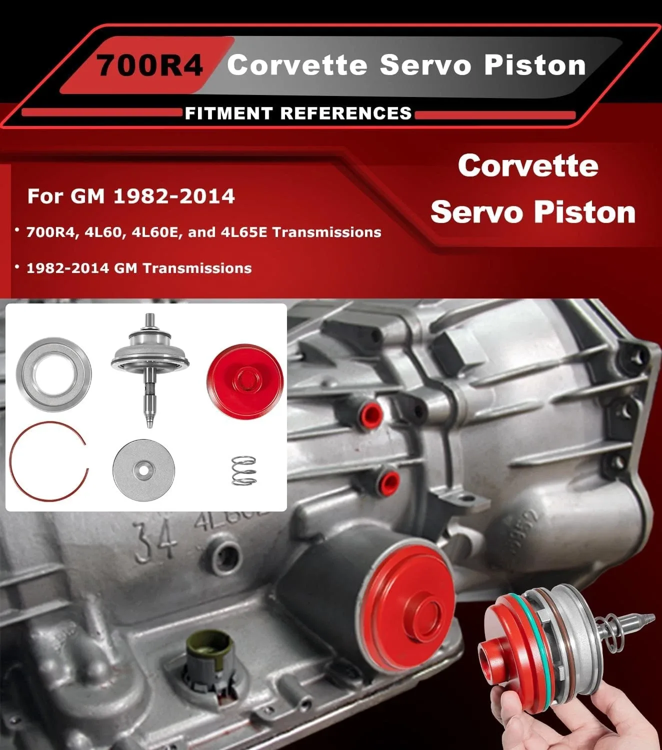 GM 1982-2014 700R4/4L60E/4L65E/4L70E Corvette Servo Piston Upgrade Kit DXQP-1562 image 2