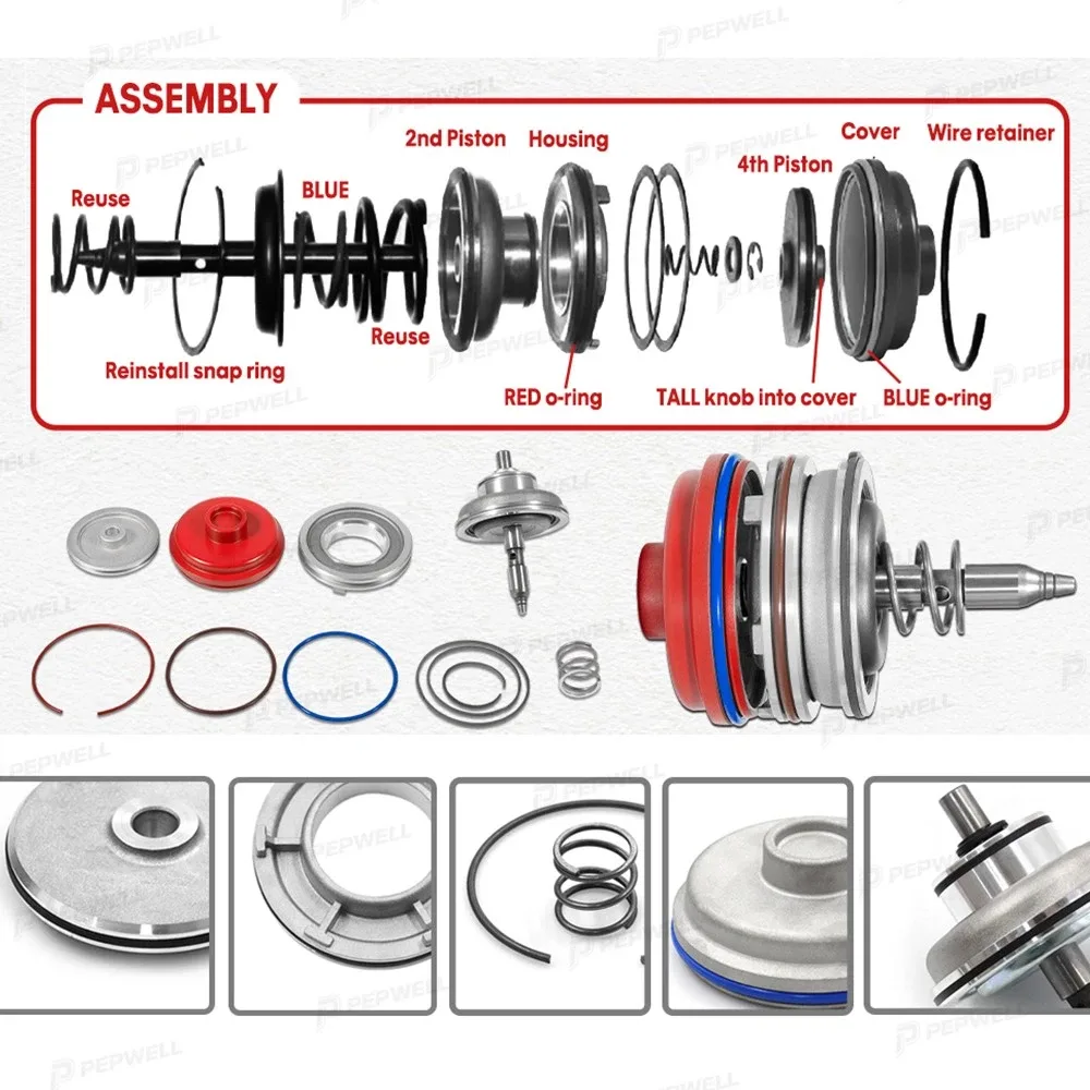 Corvette Servo Piston Assembly 700R4 / 4L60E / 4L65E / 4L70E (1982-2014) - Red image 3