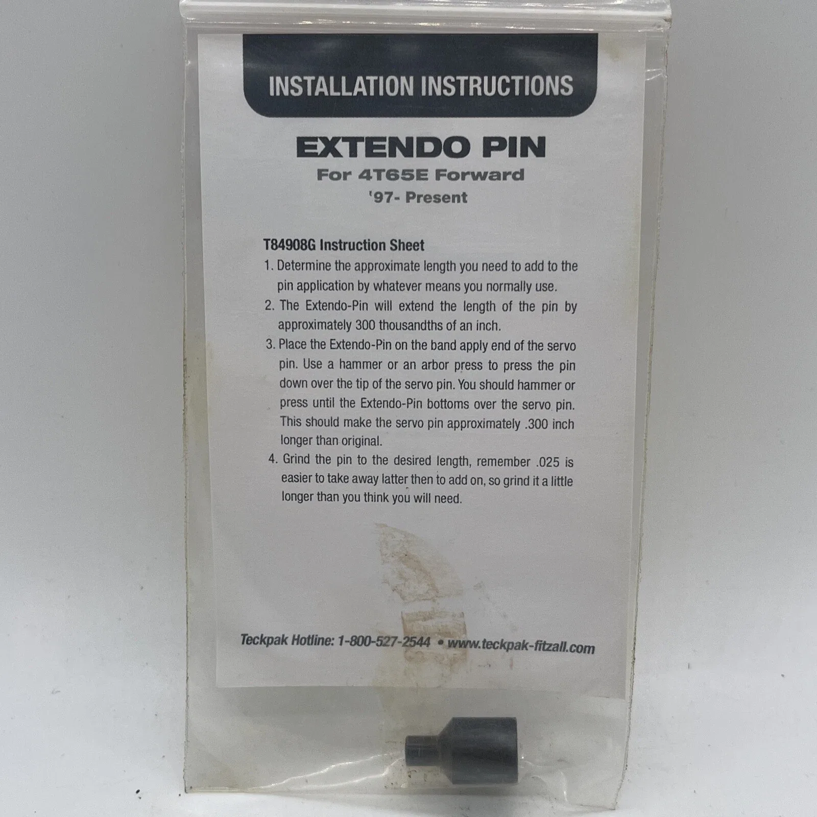 Teckpak T84908G Servo Extendo Pin for 4T65E (1999-2018) image 3