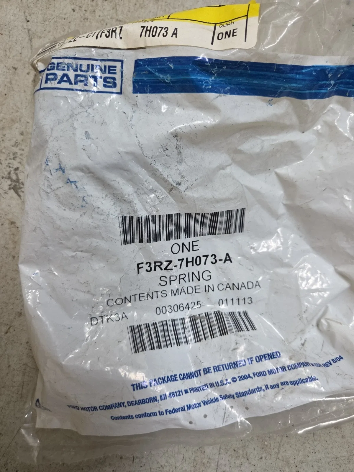 OEM Ford F3RZ -7H073-A Spring  CD4E Servo Return Spring