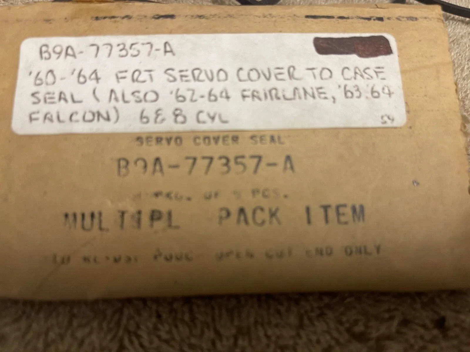 NOS FORD B9A-77357-A 1960-64 FALCON FAIRLANE AUTO TRANS FRONT BAND SERVO SEAL image 2