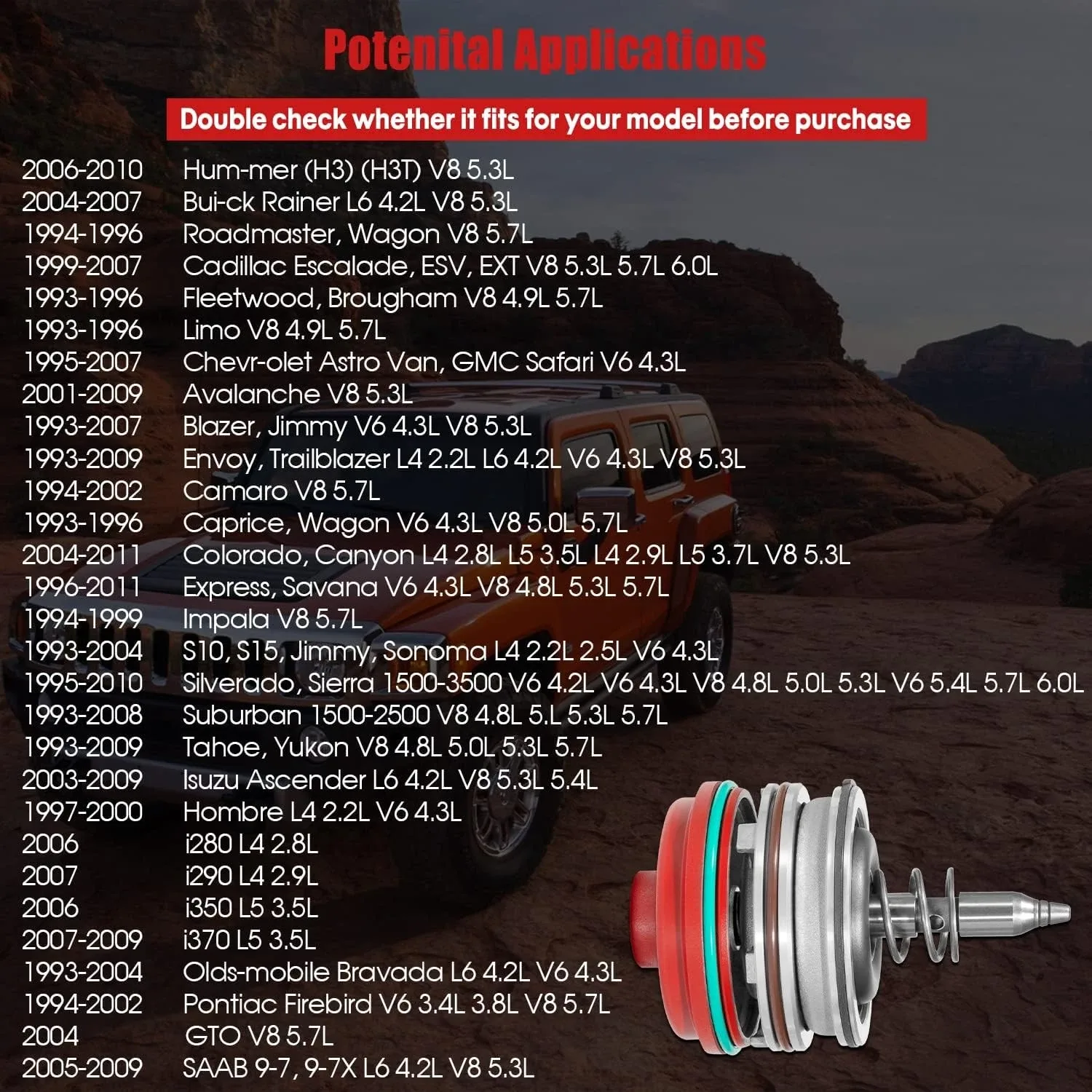4L60E 700R4 Transmission Corvette Servo Piston Kit High Performance 1982-2014 image 3