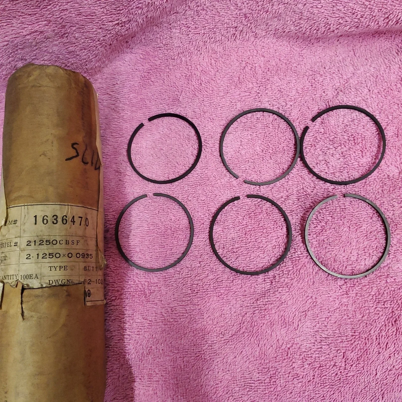 6x A904 Kickdown Servo Piston + Guide Metal Sealing Rings 2.1250 x .093" 1636470
