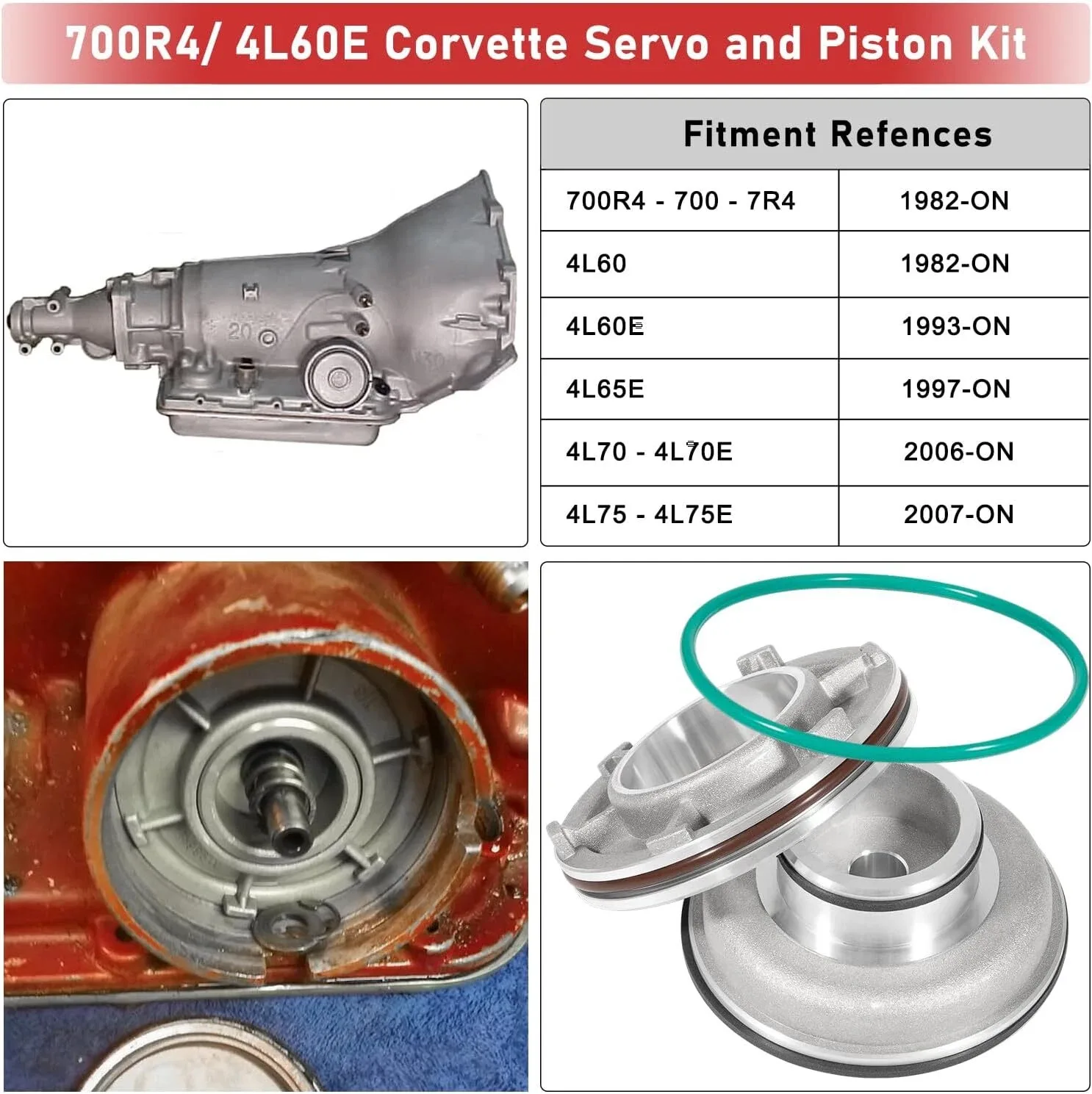 4L60E 700R4 Corvette Servo Piston Kit for 2+4 Band Fits GM image 2