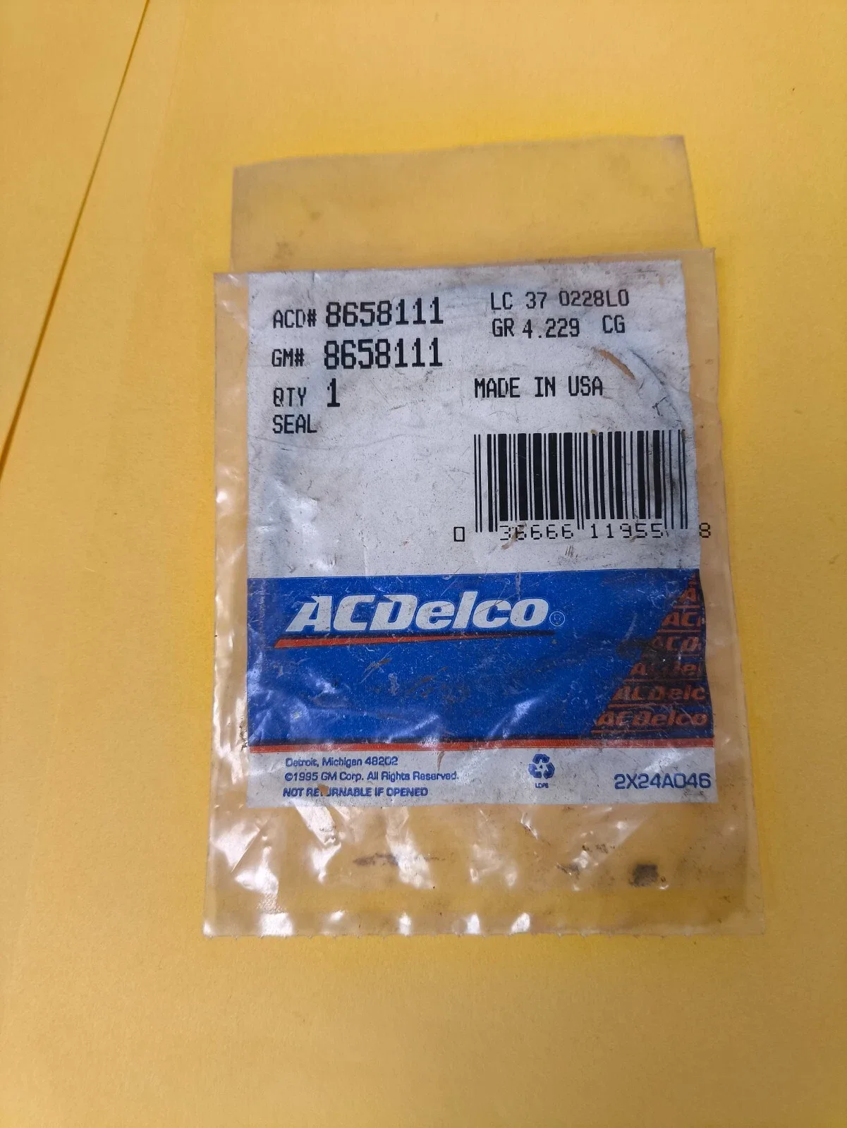 GM 8658111 Automatic Transmission Servo Cover O-Ring Seal image 2