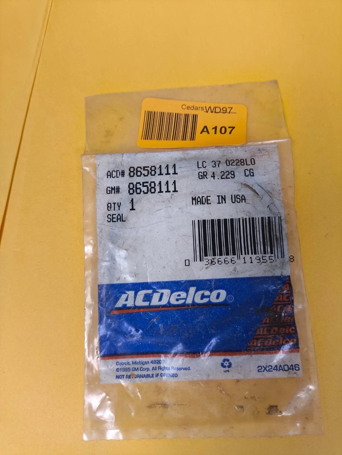 GM 8658111 Automatic Transmission Servo Cover O-Ring Seal image 3
