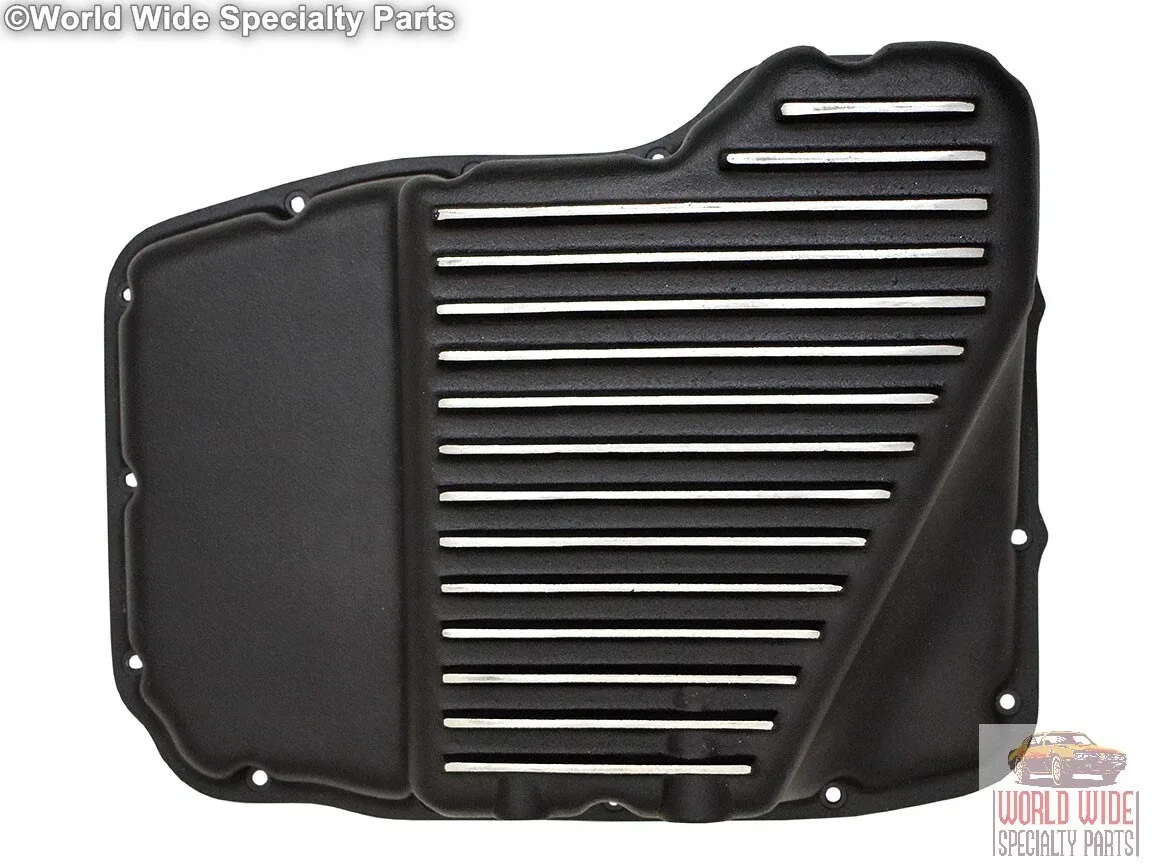 Dodge, 65RFE, 66RFE, 68RFE HD Deep Trans. Pan w/Step & Relief, Black Powder Coat