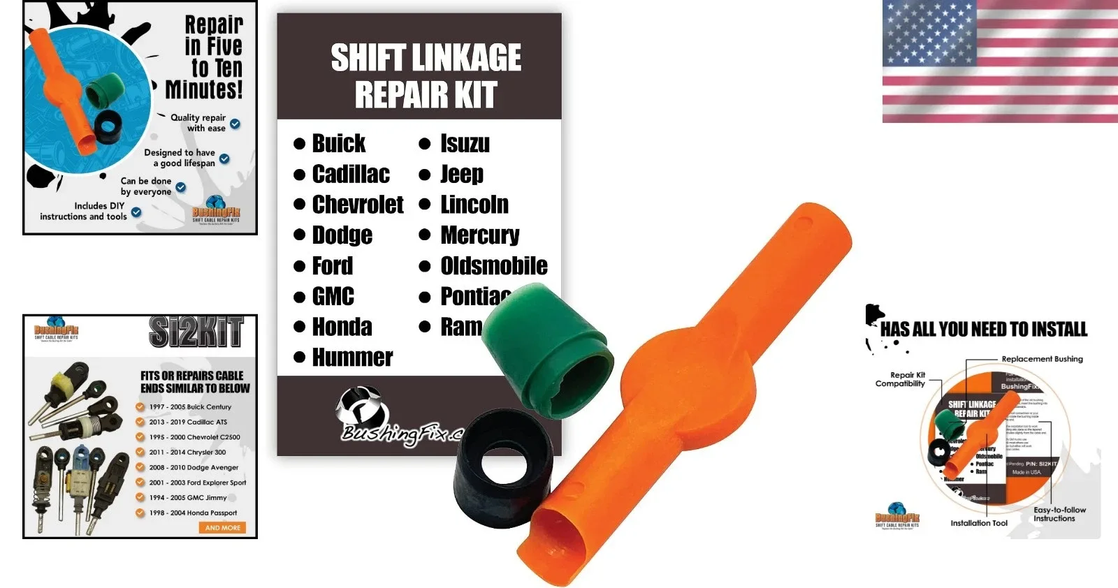 Universal Transmission Shift Cable Bushing Repair Kit - Unbranded image 2