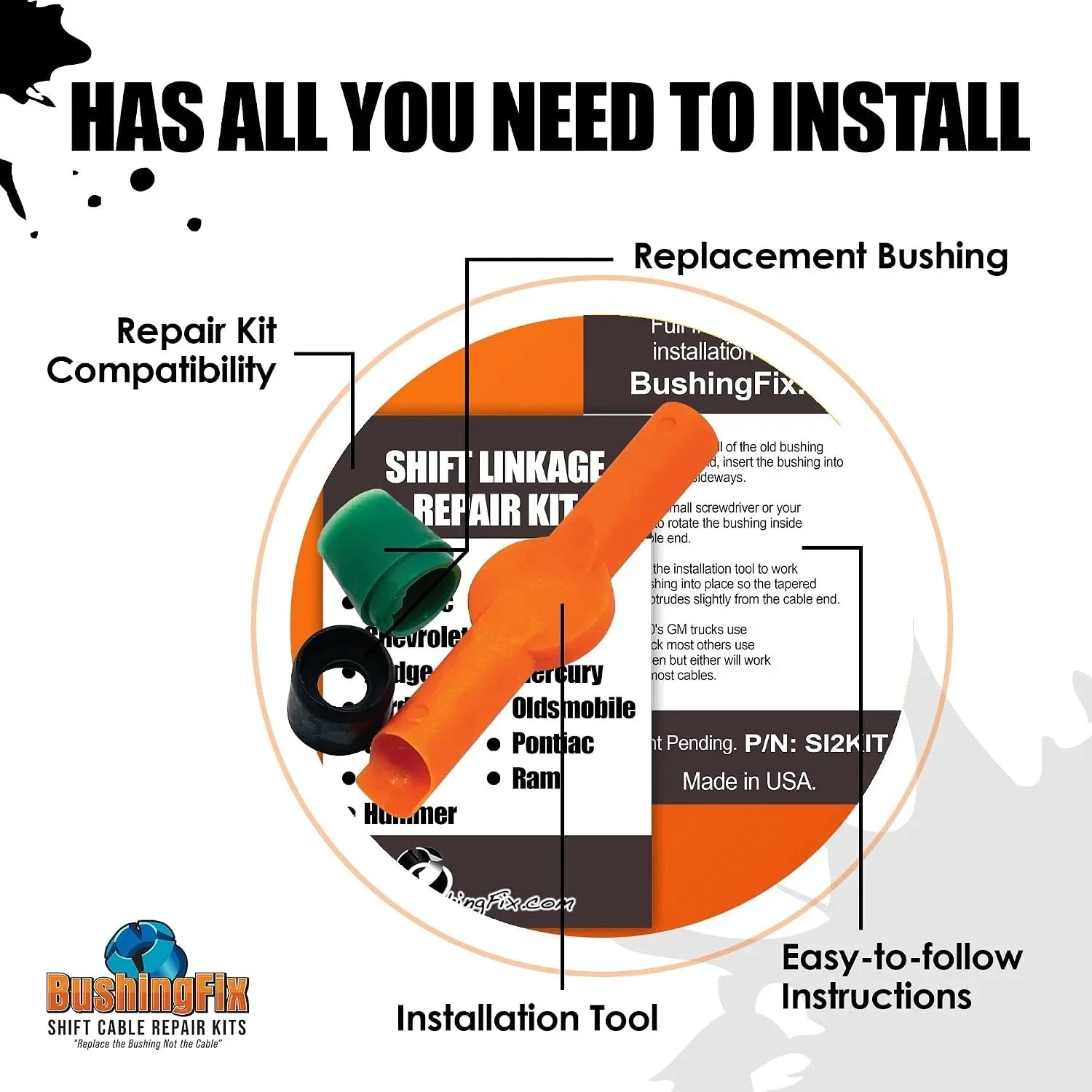 Universal Transmission Shift Cable Bushing Repair Kit - Unbranded image 4