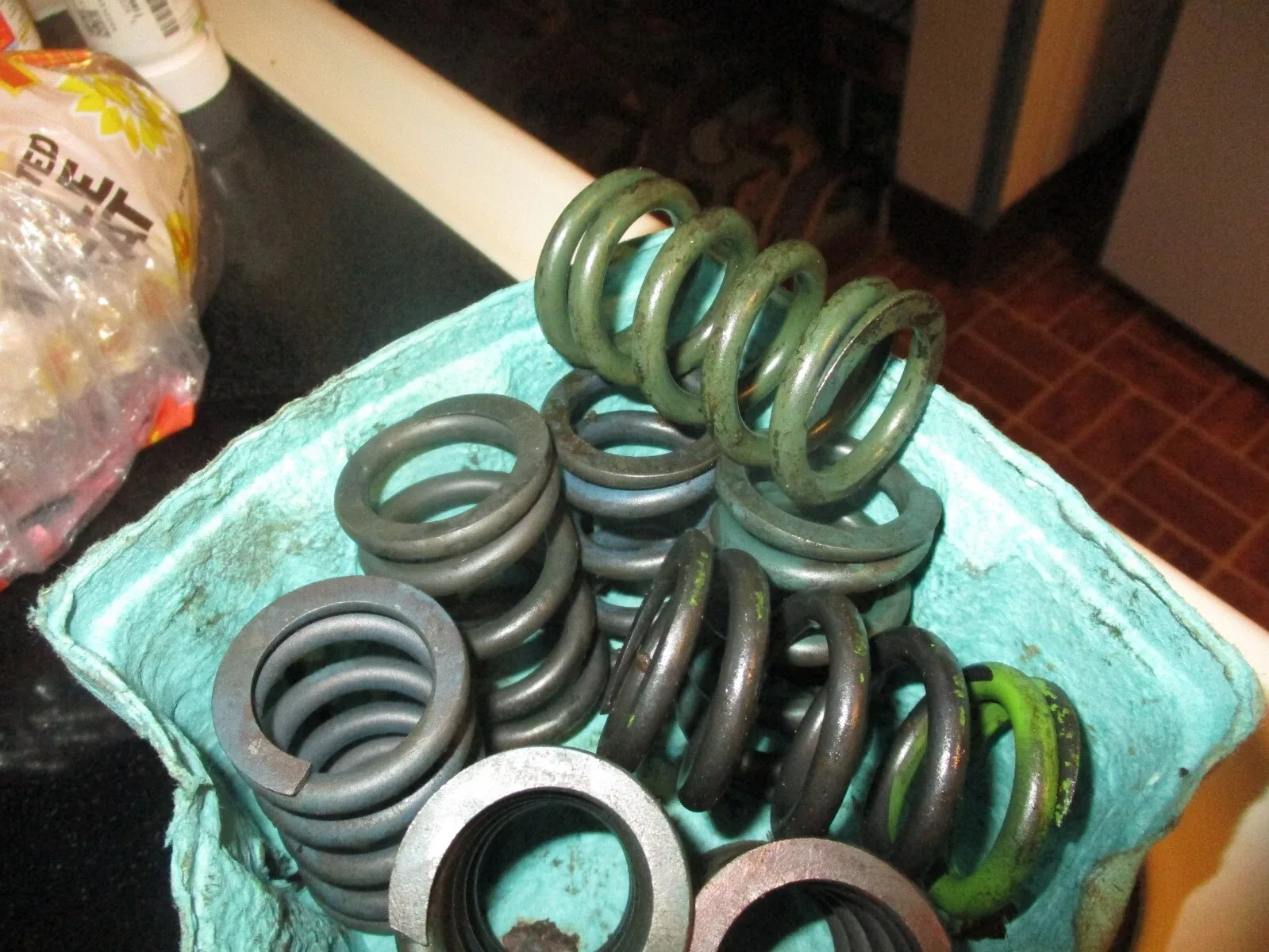 OEM green Powerglide servo spring - original steel transmission part