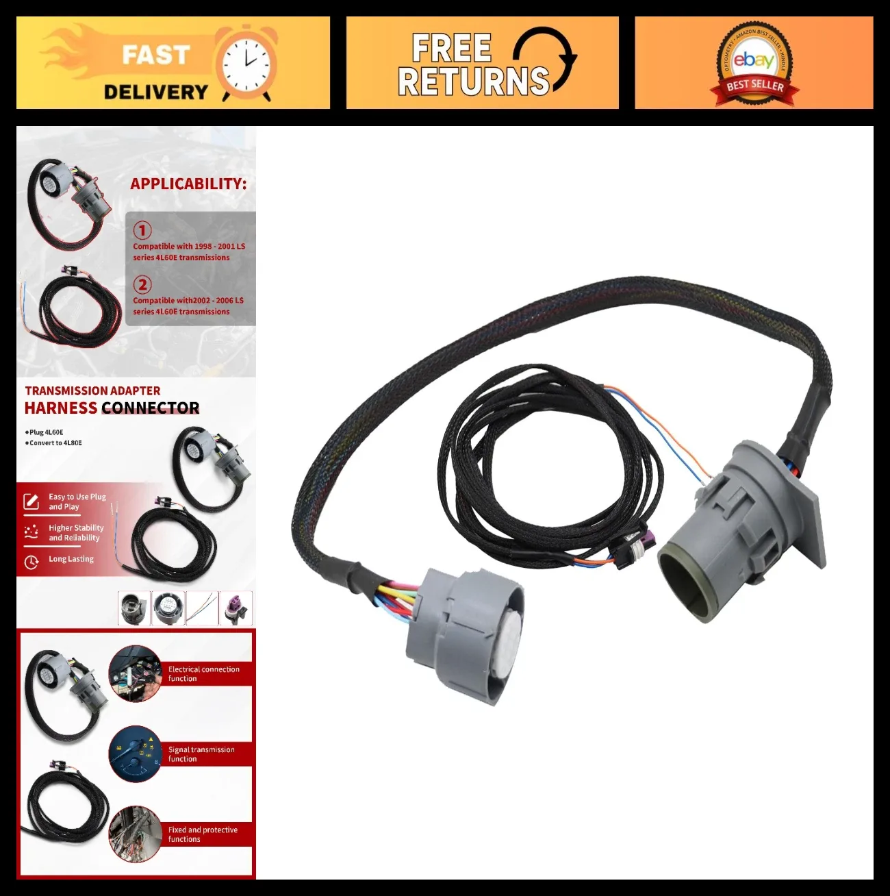 4L60E to 4L80E Transmission Adapter Harness Connector - Swap Kit, Easy Install